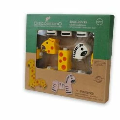 Discoveroo Snap - Blocks Giraffe And Zebra 17pc -aussietoys shop BB000061 2