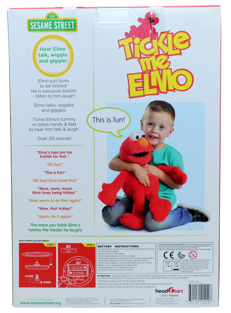 Sesame Street Tickle Me Elmo Talking Plush Toy 45cm 6 Sesame Street Tickle Me Elmo Talking Plush Toy 45cm - Image 4